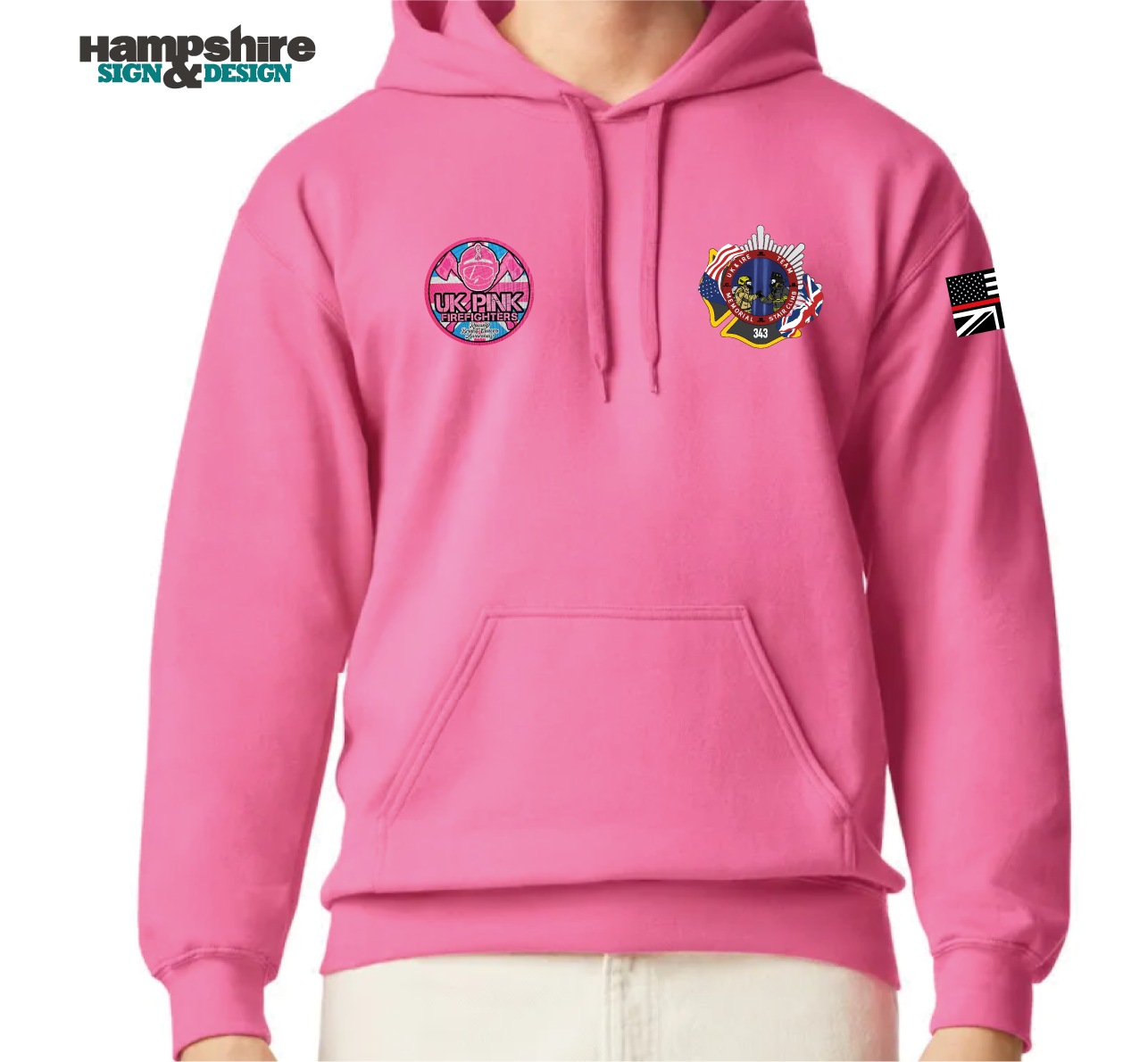PINK FIREFIGHTER HOODIE FRONT